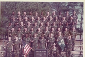 "TANK HILL" Ft. Jackson, South Carolina.  Echo Company, 10th Battalion, 1st Brigade, 1st Platoon - PVT. Nick Smith (5th Row, 4th from Left)