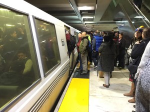 At the end of the workday many commuters eager to get home were stalled due to the damage on BART tracks and debris on the roads. Tuesday, December 30th, 2014