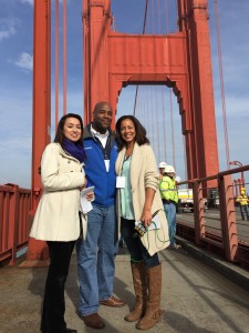 Median Barrier Installation - Media Preview (L to R)  KTVU Reporter, Allie Rasmus, Nick Smith & KCBS Reporter, Anna Duckworth